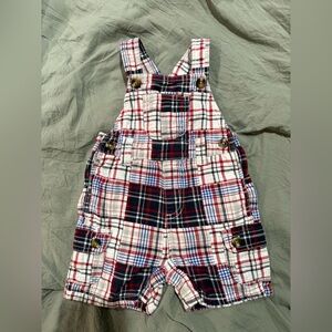 Gymboree Red and Blue Plaid Overalls